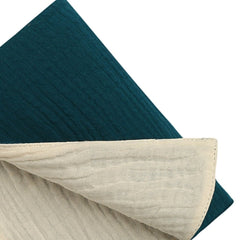 Mussola 40x70 cm 100% cotone organico e bambù | Blu Petrolio - MamyOnBoard