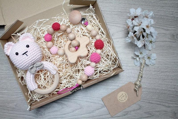 Set ORSETTO ROSA per dentizione | 3 Pezzi - MamyOnBoard