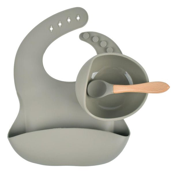 Set Prime Pappe GRIGIO SALVIA in silicone alimentare - MamyOnBoard