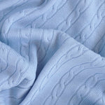 Coperta 100% Lana Merino 80x100 Trecce Larghe | Cielo - MamyOnBoard