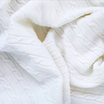 Coperta 100% Lana Merino 80x100 Trecce Larghe | Latte - MamyOnBoard